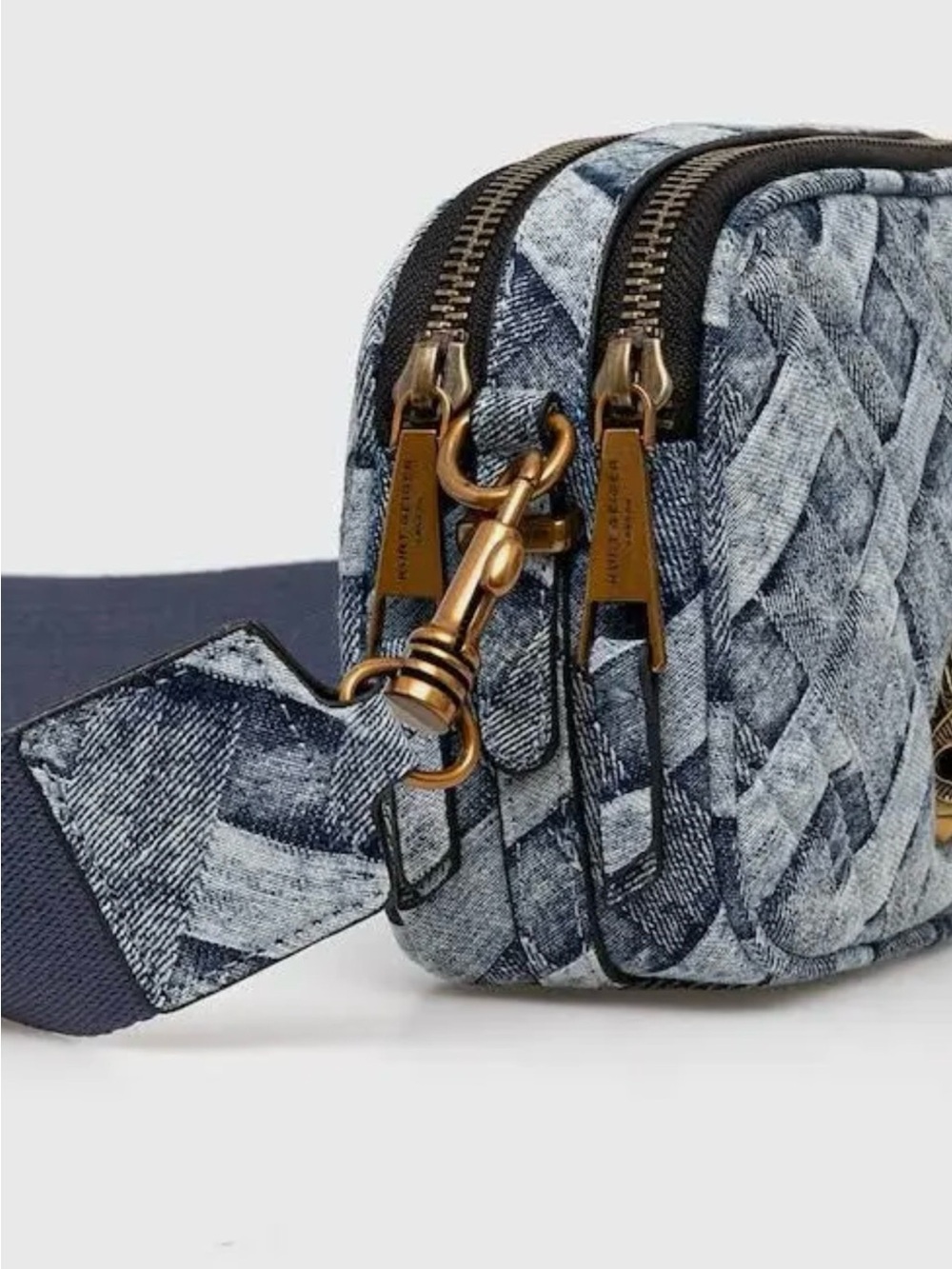 Kurt Geiger Woven Denim-Effect Crossbody Bag in Blue - Picture 2 of 2